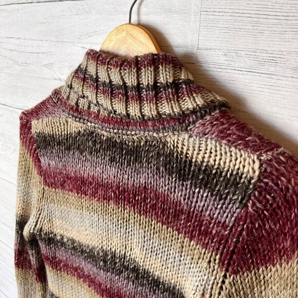 EDC by Esprit Sweater Womens Size M/8 Colorful Neutral Wool Blend Shawl Neckline - Picture 15 of 16